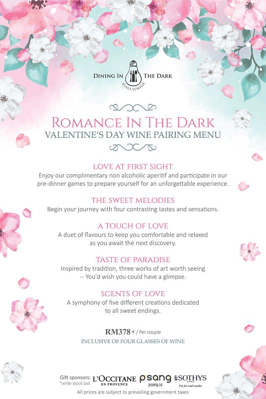Click here to view Dining In The Dark's Valentine's Menu