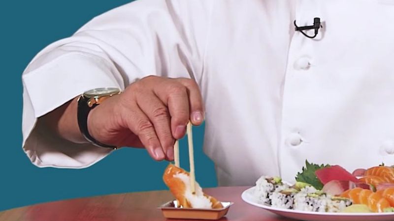 Click here to view chef Nobu showing the right way to eat sushi