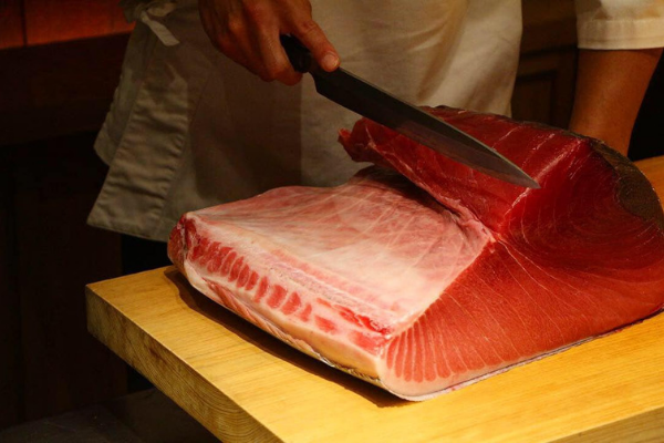 Click to view image of a Slab of Bluefin Tuna at Sushi Azabu