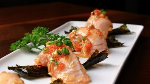 View Free Seared Salmon Nigiri 